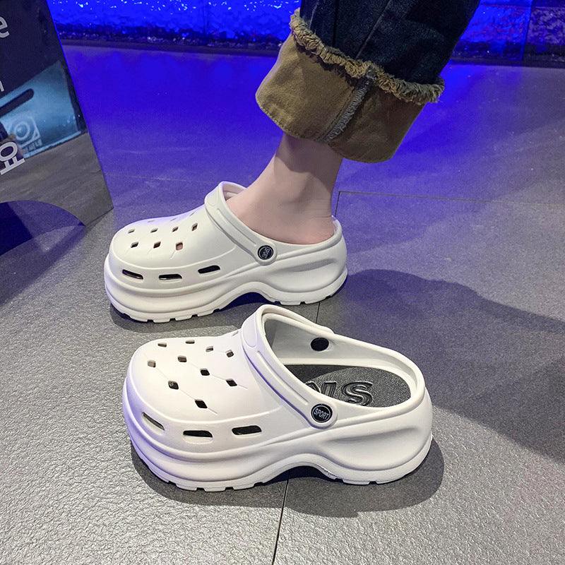 Thick Bottom Flip-Flops Men's Outer Wear Summer 2024 New Fashionable High-end Non-slip Beach Wear-resistant Small Height-increasing Slippers