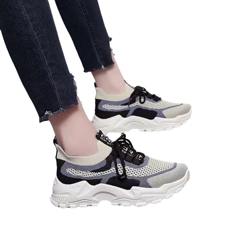 Shoes for Women Summer New Style Women's Dad Shoes Trendy Women's Shoes Fly Woven Breathable Sports Shoes Women's Foreign Trade Wholesale Women's Shoes