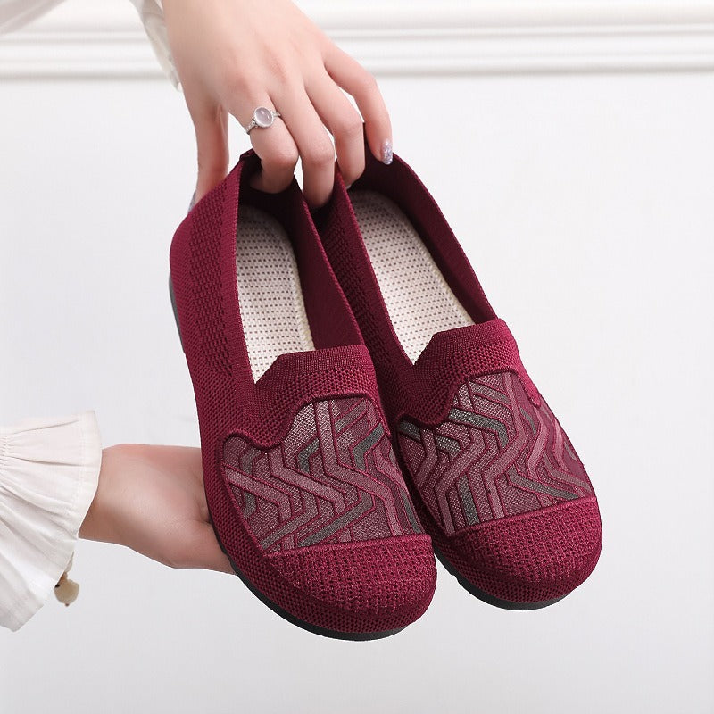 New Old Beijing Cloth Shoes Women's Summer Mesh Breathable Mother Shoes Slip-in Comfortable Cloth Shoes for the Elderly Flat Shoes