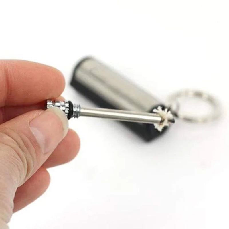 Permanent Match Striker Flint Stone Lighter with Keychain | Waterproof Survival Matchstick for Smoking & Outdoor Use