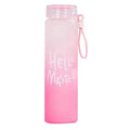 Pink Frosted Glass Water Bottle  |  Leak-Proof Insulated Bottle with Hello Master Decal Logo | 400ml