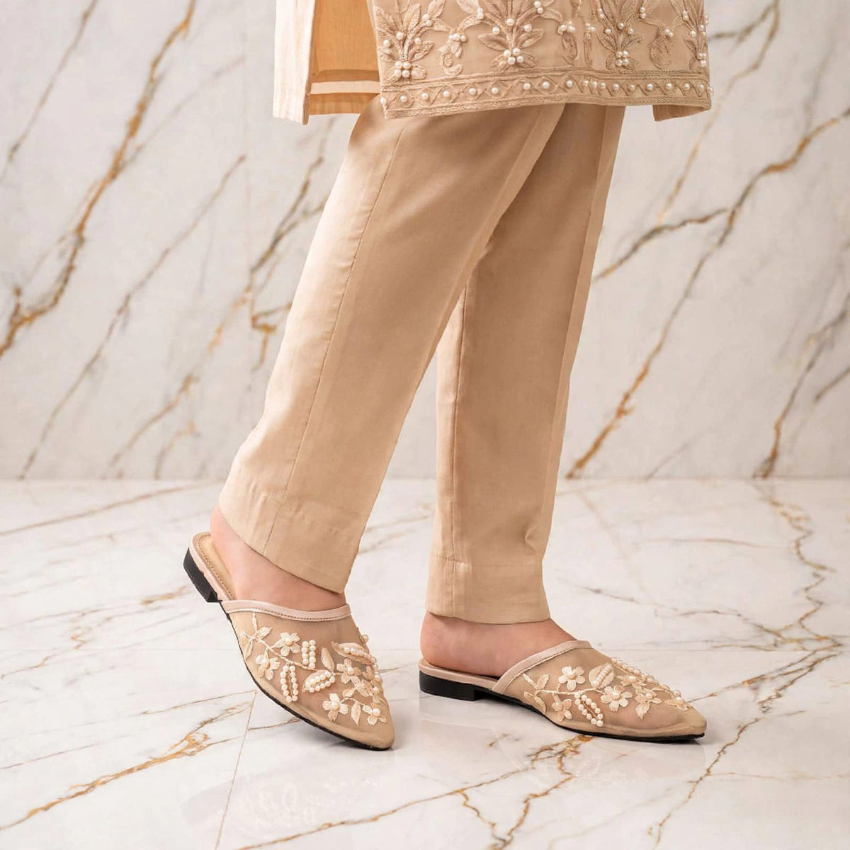 Net Glow Mules