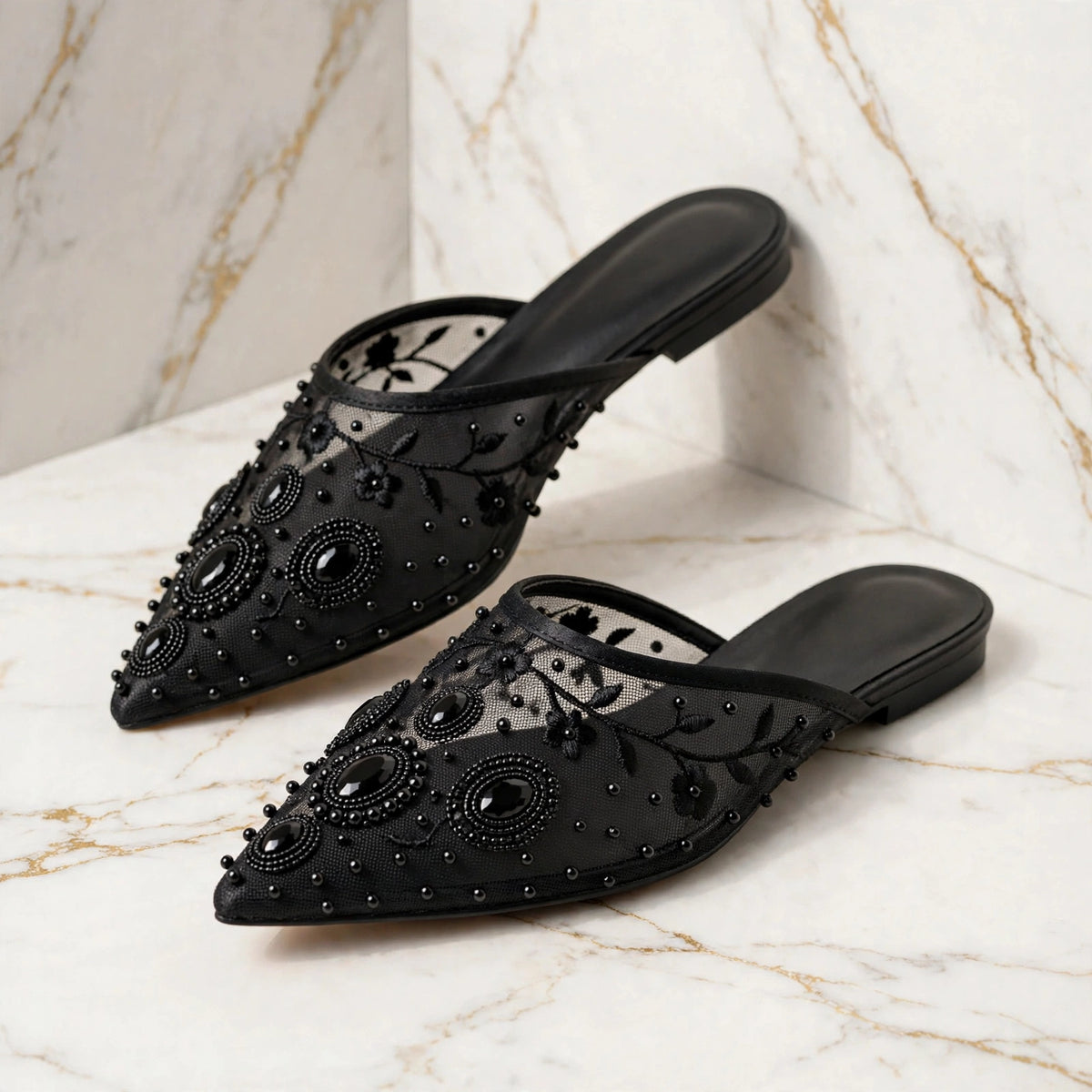 Net Glow Mules