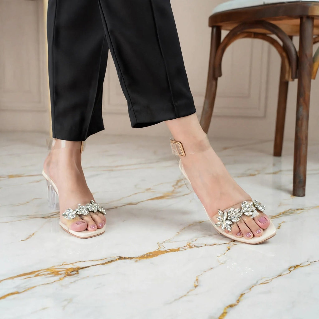 Flower Gem-Stone Heels