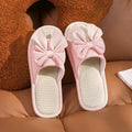 Nest Nest Good Bow Linen Slippers Women's New Four Seasons Home Indoor Floor Non-slip Cotton Linen Slippers