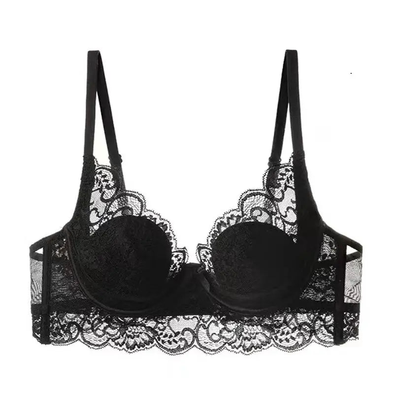 French Style Lace Bra Large Chest Anti-Sagging Plus Size