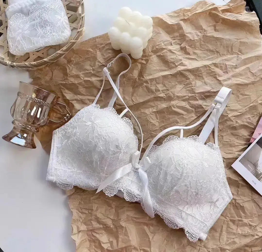 Red Lace Push Up Bra for Small Chest Anti Sagging