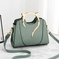 Green Gold Handle Ladies Handbag Large Capacity