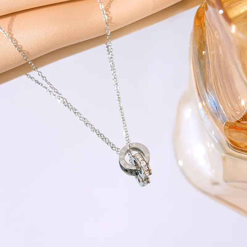 Gold Titanium Necklace Set for Women Fashion Jewelry