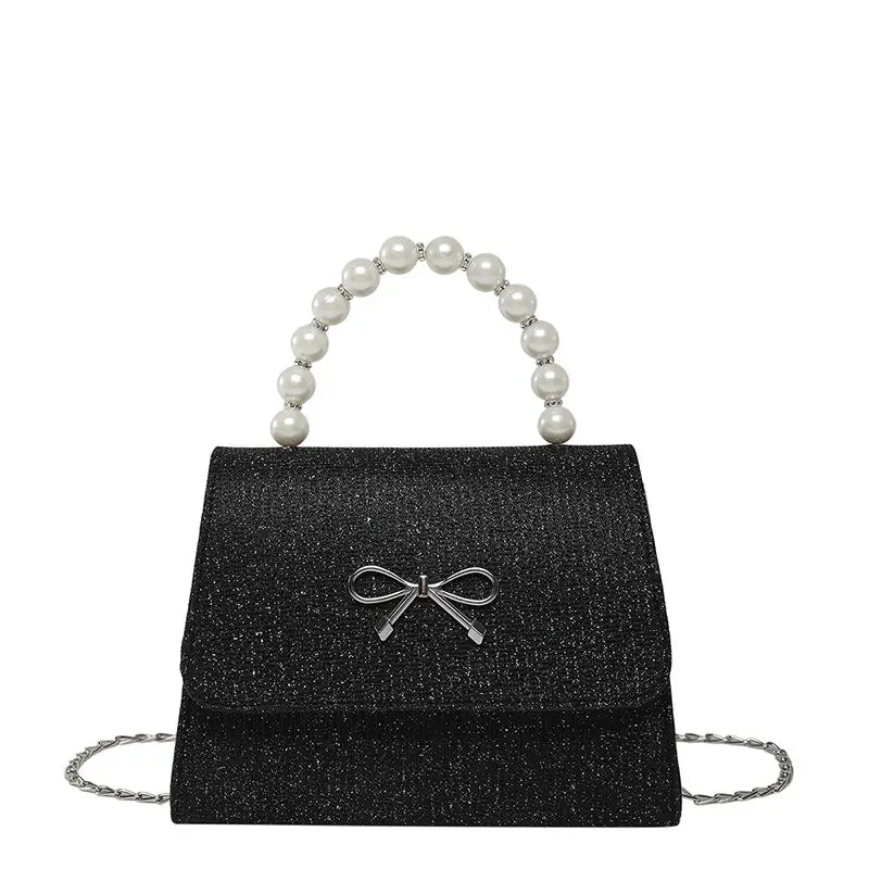 Pink Sparkly Bow Shoulder Bag for Women