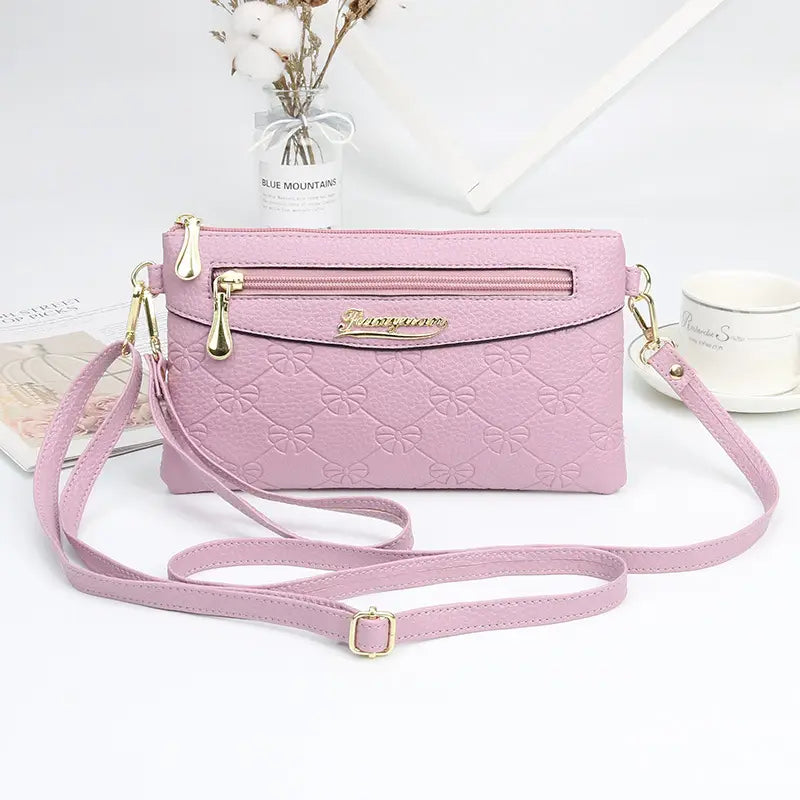 Black Embossed Crossbody Bag for Women
