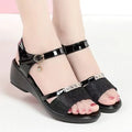 2025 Silver Rhinestone Wedge Sandals for Women
