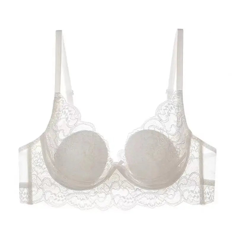 French Style Lace Bra Large Chest Anti-Sagging Plus Size