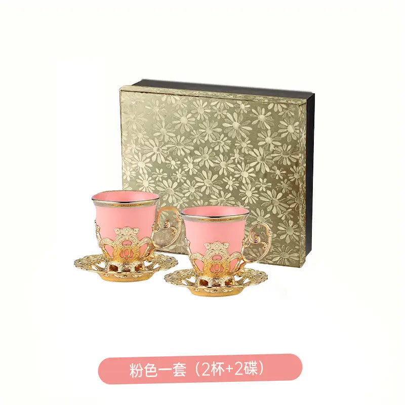 Gold 2-Cup Saucer Gift Box for Coffee