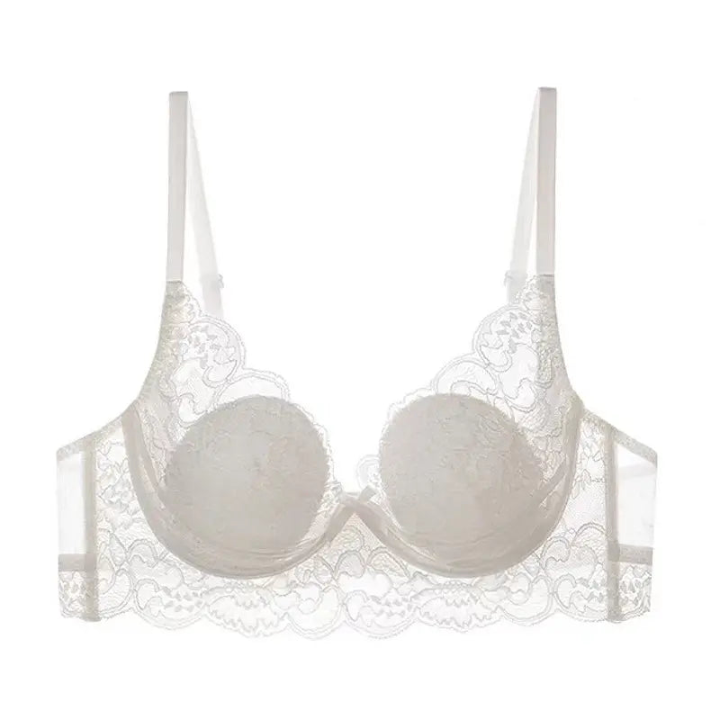 Black Lace Bra Large Bust Anti-Sagging Minimizer