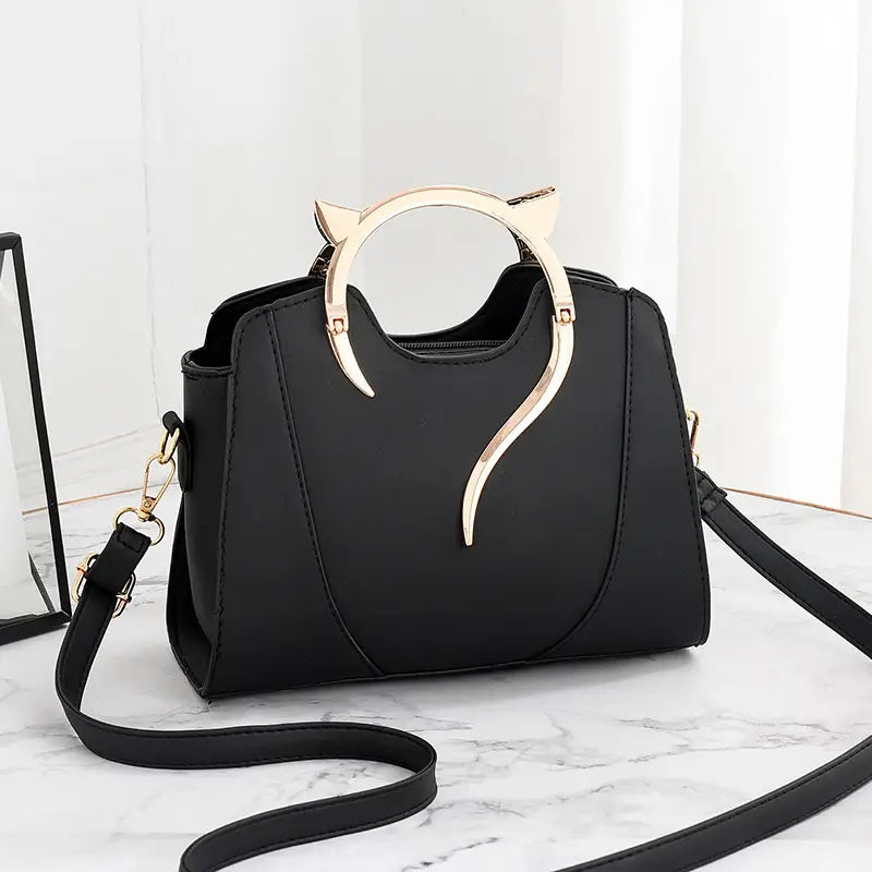 Green Gold Handle Ladies Handbag Large Capacity
