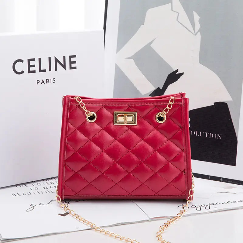 Red Quilted Chain Bag for Women 2023