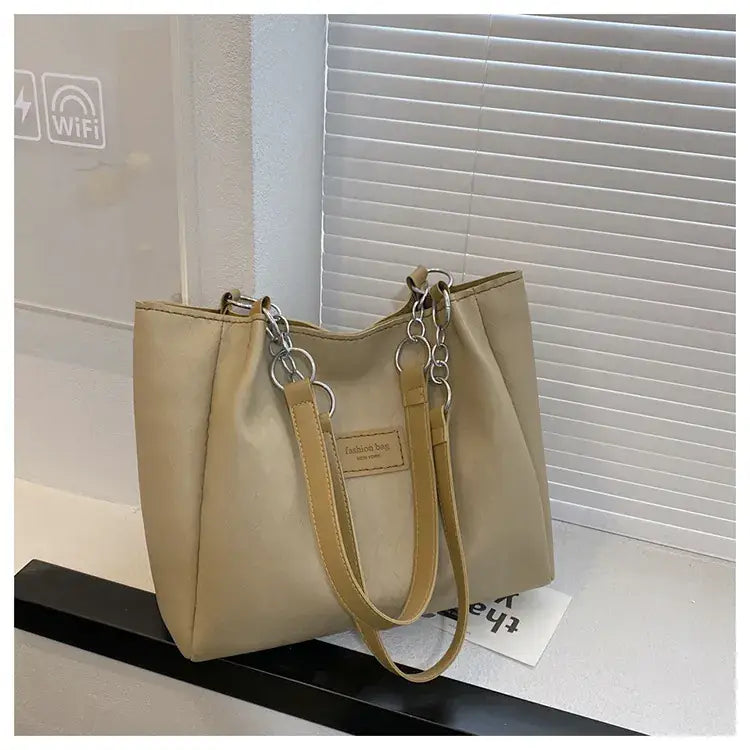 Women's Large Capacity Shoulder Tote Bag Beige