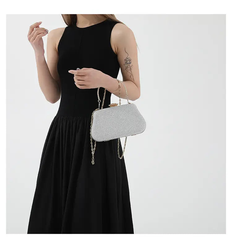 2024 Summer Shoulder Bag Black High-End Textured Crossbody