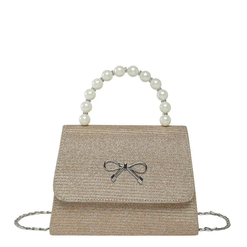 Pink Sparkly Bow Shoulder Bag for Women