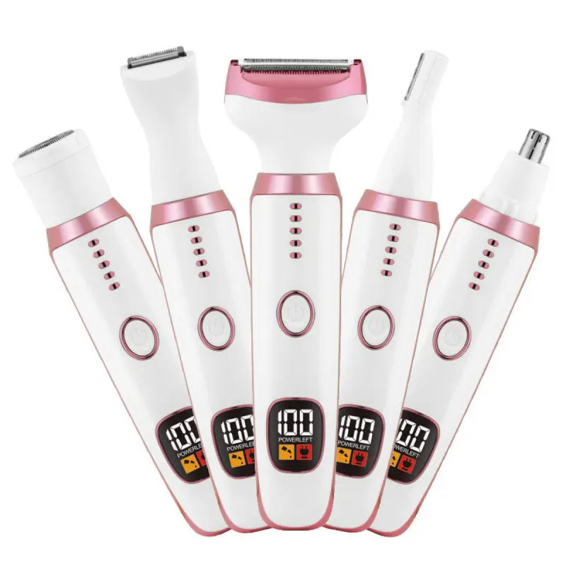 Multifunctional Hair Shaver, Electric Hair Clipper, Razor, Five-In-One Digital Display Hair Trimmer for Women's Body and Private Parts