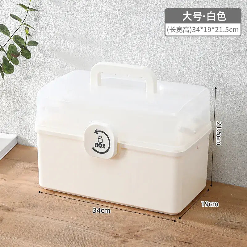 Younai Multi-Layer Medicine Storage Box White