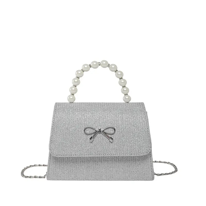 Pink Sparkly Bow Shoulder Bag for Women