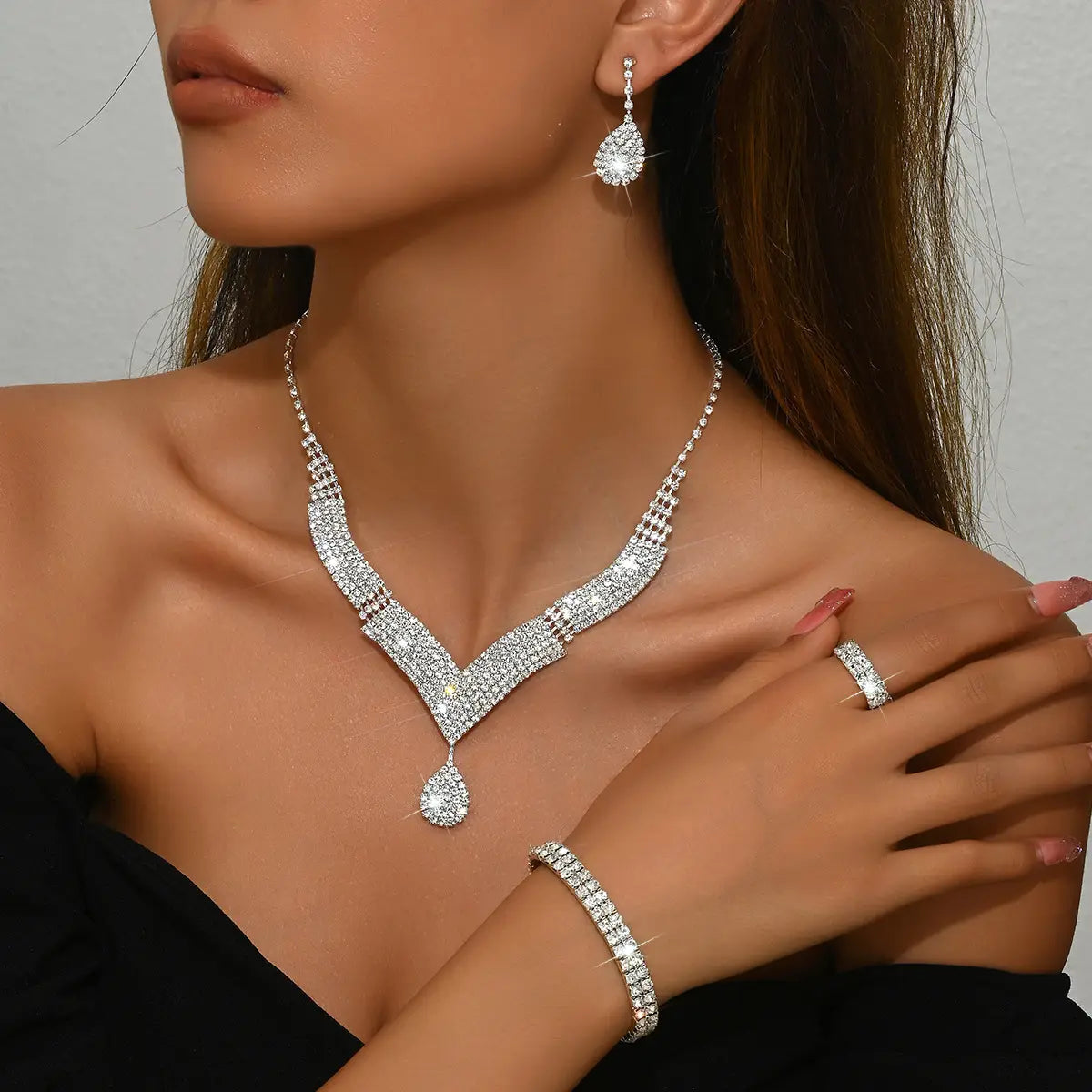 European & American Wedding Jewelry Set for Women