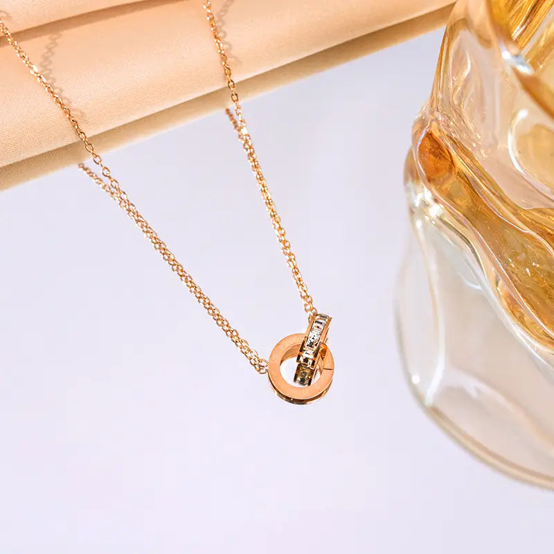 Gold Titanium Necklace Set for Women Fashion Jewelry