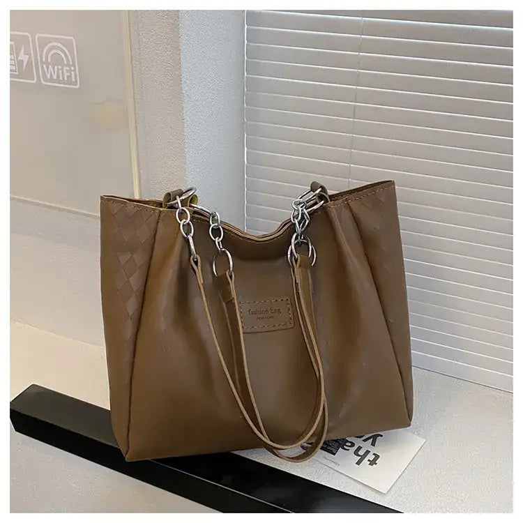 Women's Large Capacity Shoulder Tote Bag Beige
