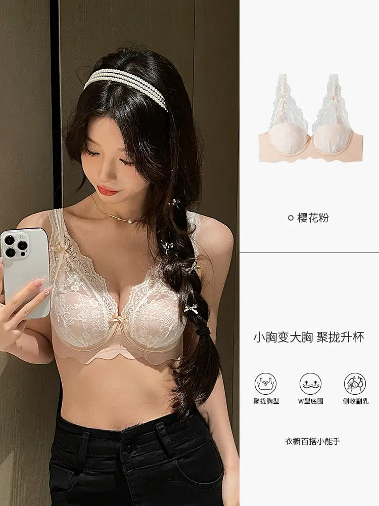 Black Lace Push Up Bra for Women Small