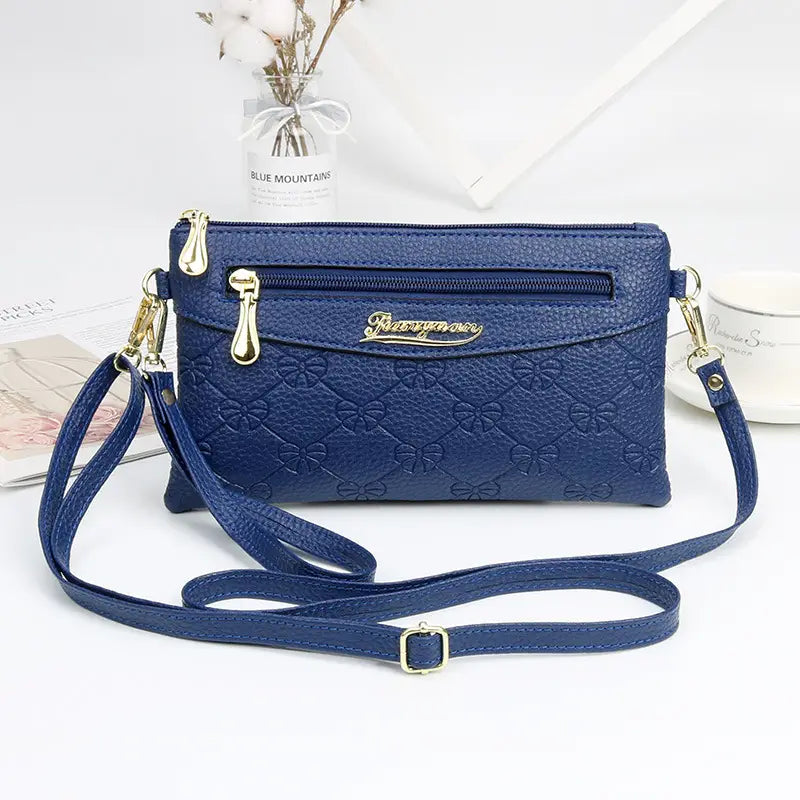 Black Embossed Crossbody Bag for Women