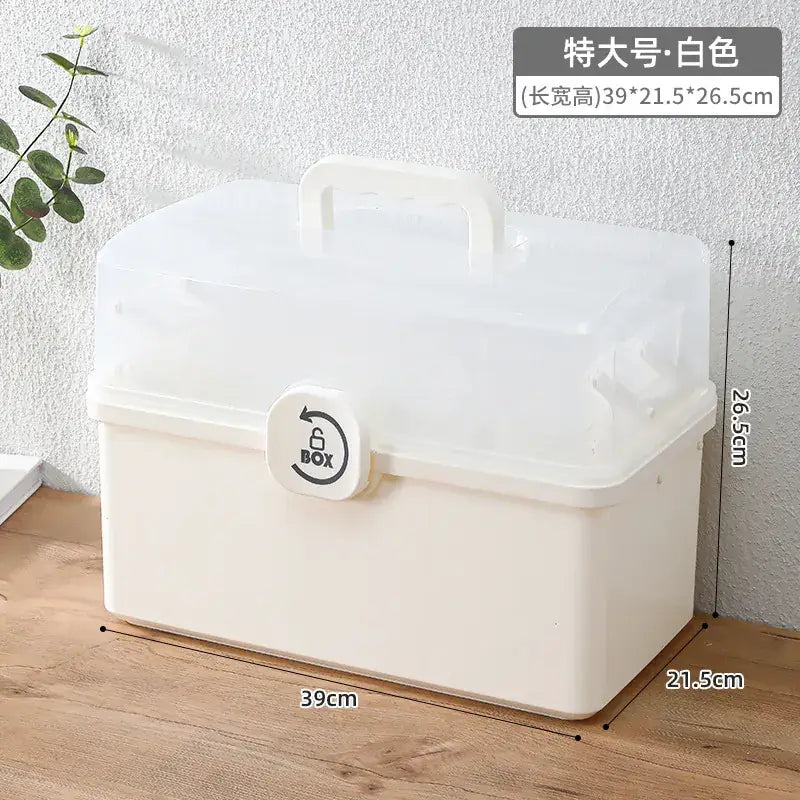 Younai Multi-Layer Medicine Storage Box White