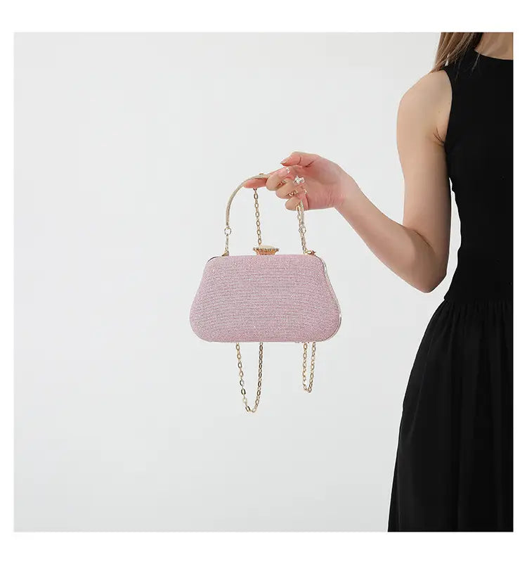 2024 Summer Shoulder Bag Black High-End Textured Crossbody