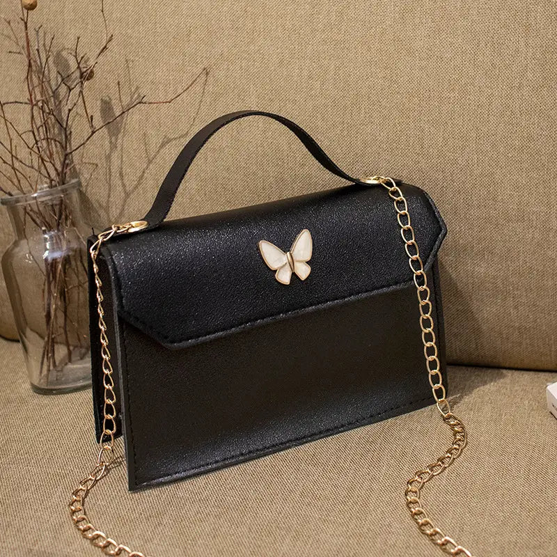 Black Butterfly Mini Shoulder Bag for Women 2022
