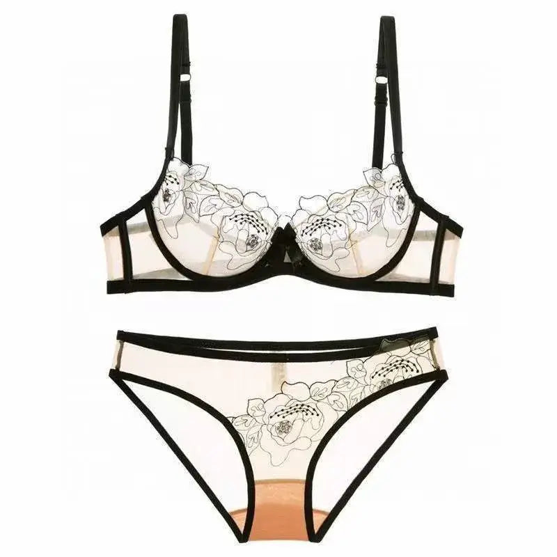 French Style Lace Bra Suit Women Sexy Big Chest Small
