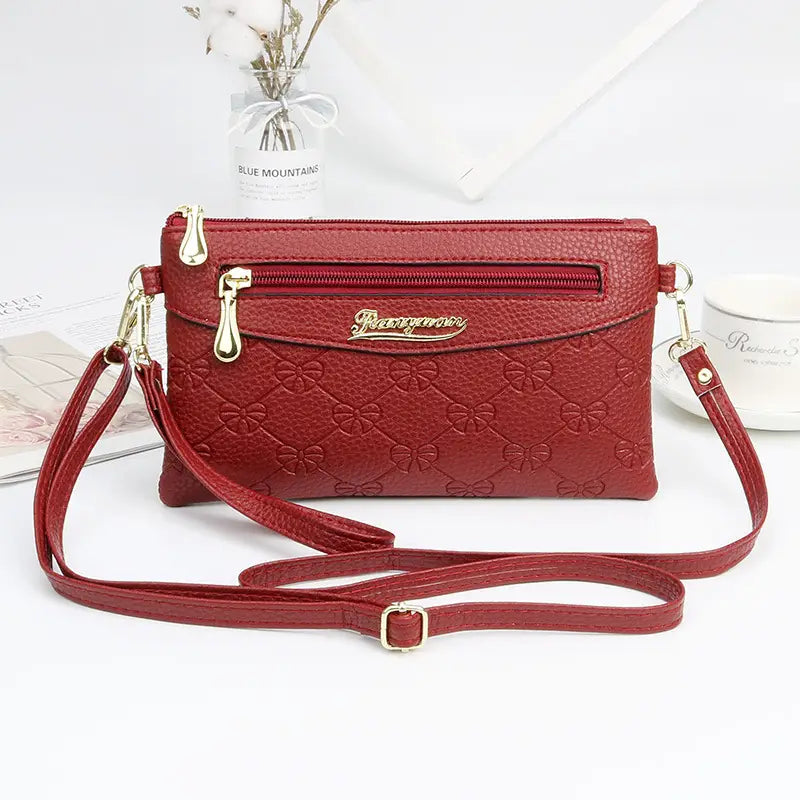 Black Embossed Crossbody Bag for Women