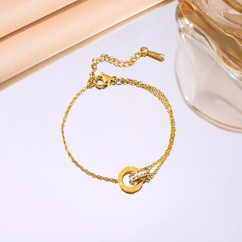 Gold Titanium Necklace Set for Women Fashion Jewelry