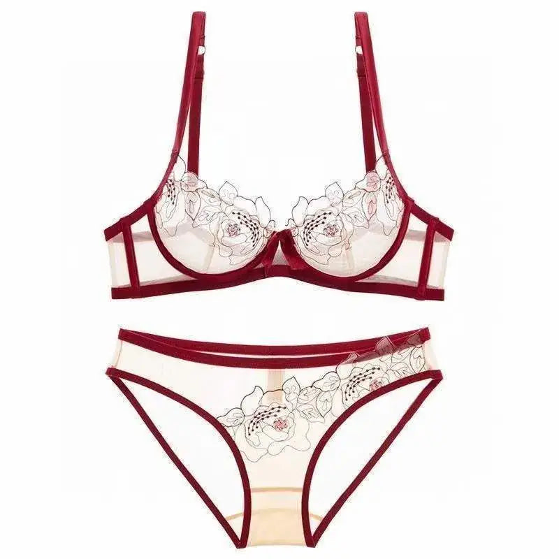 French Style Lace Bra Suit Women Sexy Big Chest Small