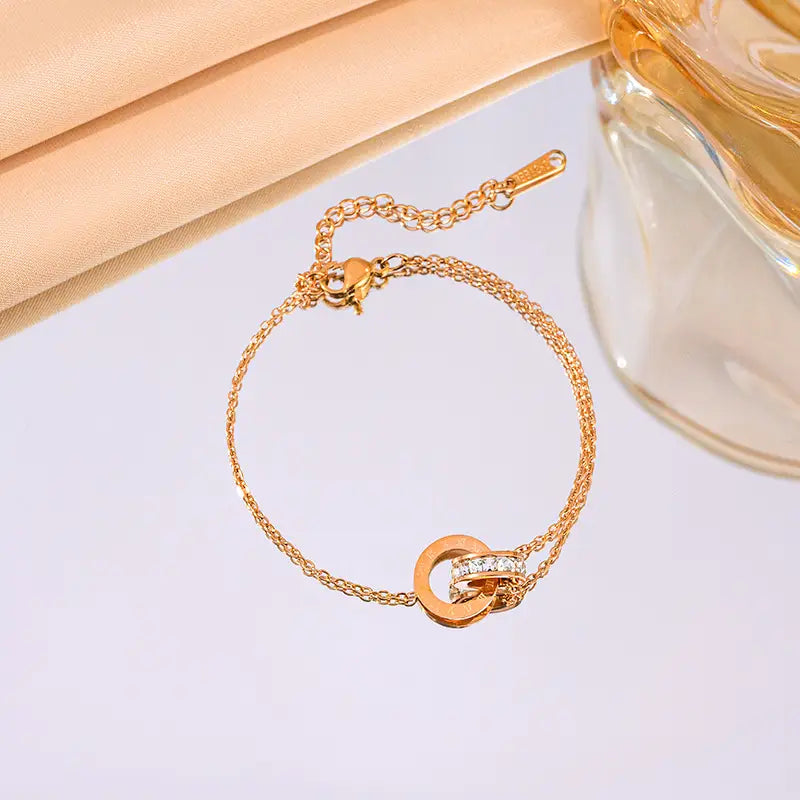 Gold Titanium Necklace Set for Women Fashion Jewelry