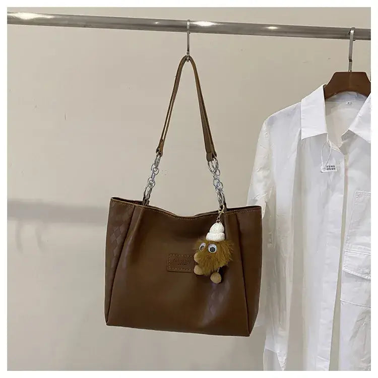 Women's Large Capacity Shoulder Tote Bag Beige