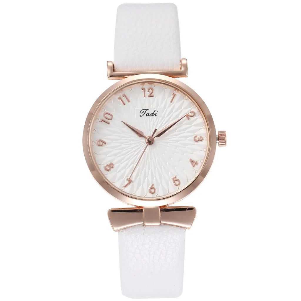 Pink Rose Gold Watch & Bracelet Set for Women