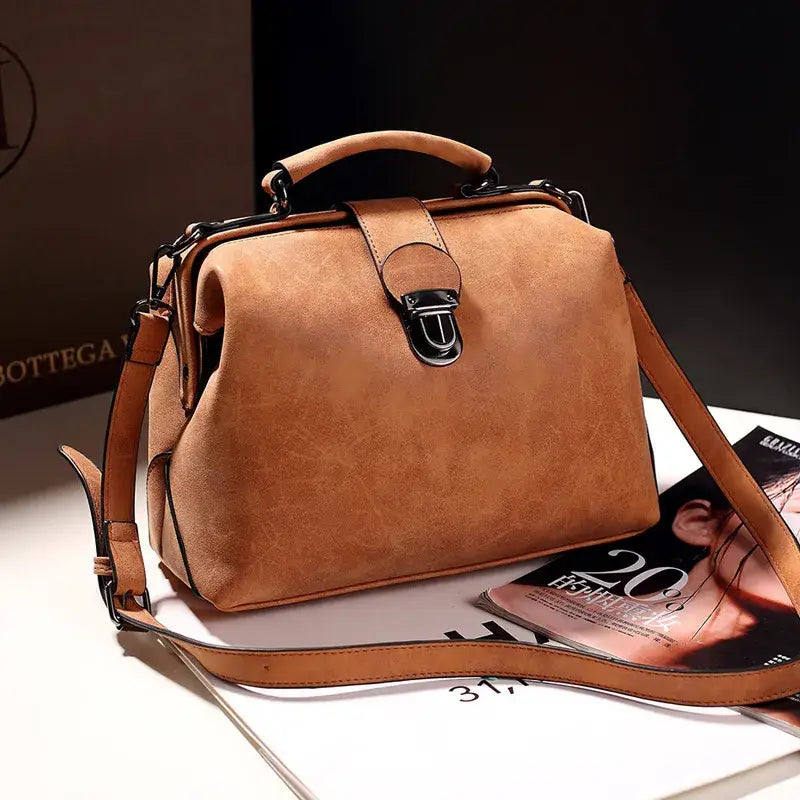 Women's Korean Style Frosted Shoulder Bag Brown 2024