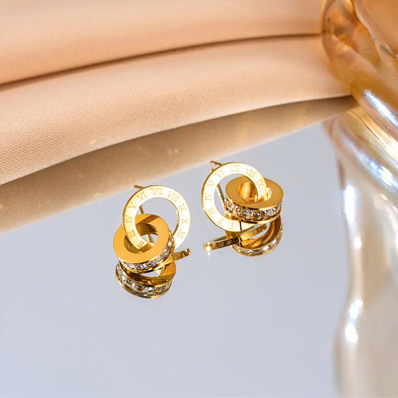Gold Titanium Necklace Set for Women Fashion Jewelry