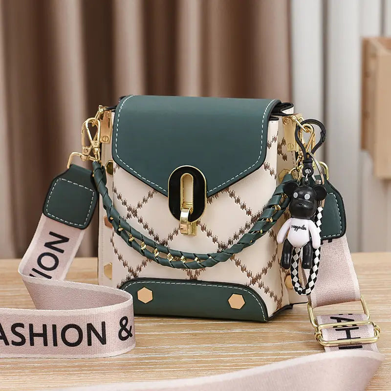 Women's Crossbody Phone Bag Beige Pvc Square Design