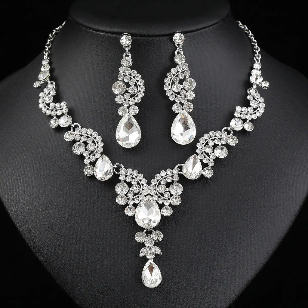 Red Multi-Color Bridal Earrings Necklace Set