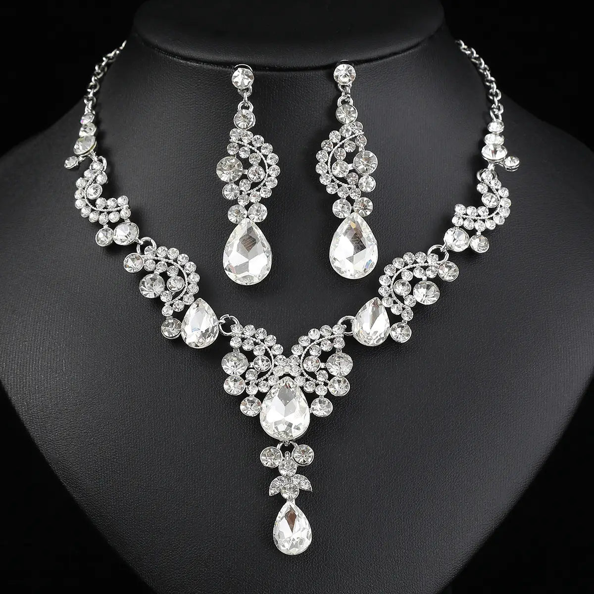 Red Multi-Color Bridal Earrings Necklace Set