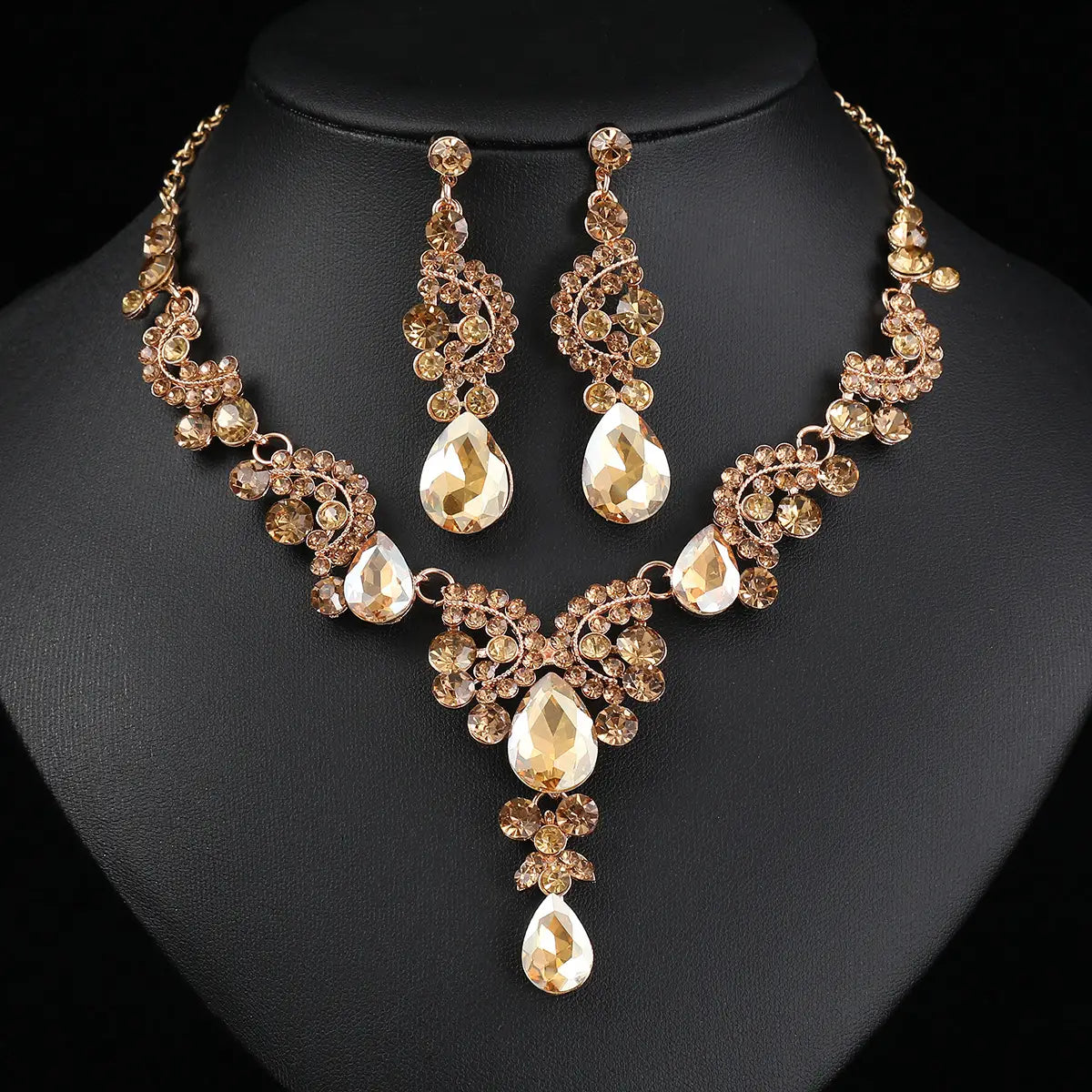 Red Multi-Color Bridal Earrings Necklace Set