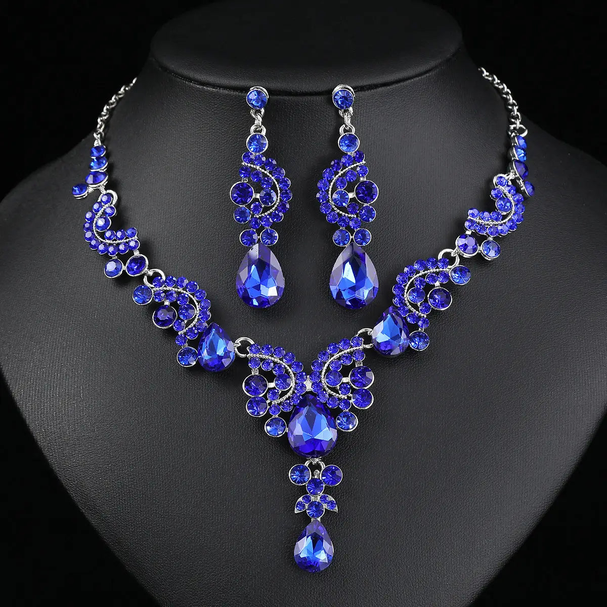 Red Multi-Color Bridal Earrings Necklace Set
