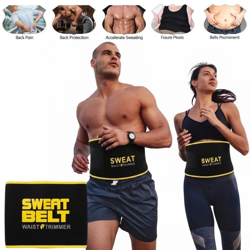 Waist Trimmer Belt for Men & Women | Adjustable Sweat Belt for Workout & Gym | Tummy Support & Body Shaper | Free Size | Pack of 1